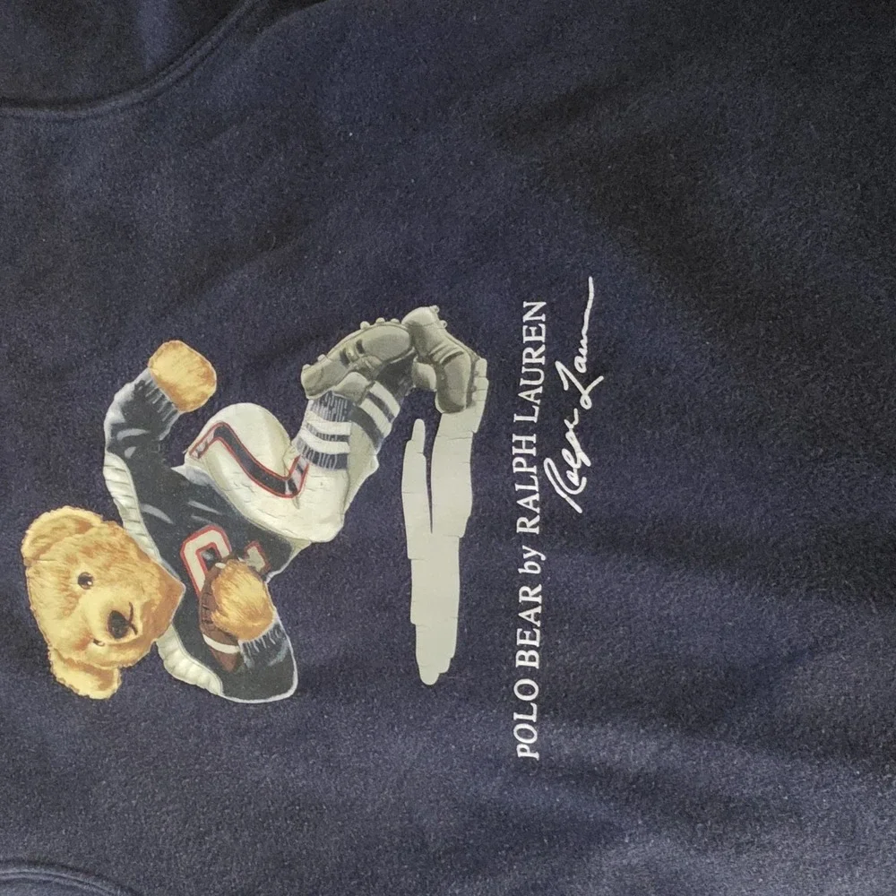 Polo‎ Ralph Lauren Bear Kids Hoodie Sweatshirt Youth Size 10-12 Football Rare